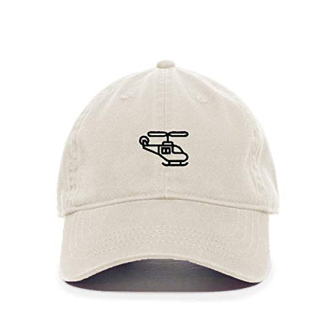 Helicopter Baseball Cap Embroidered Cotton Adjustable Dad Hat