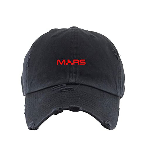 Mars Vintage Baseball Cap Embroidered Cotton Adjustable Distressed Dad Hat