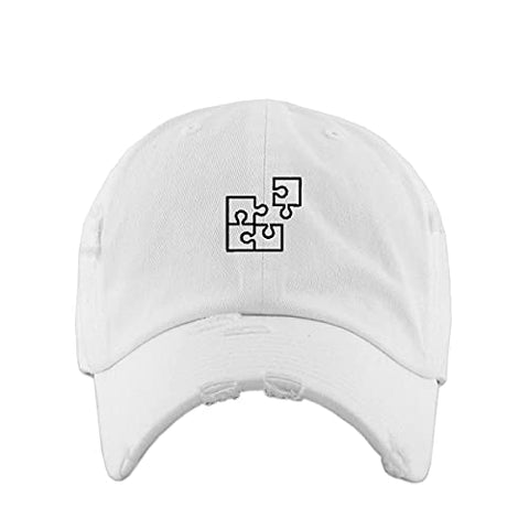 Puzzle Vintage Baseball Cap Embroidered Cotton Adjustable Distressed Dad Hat