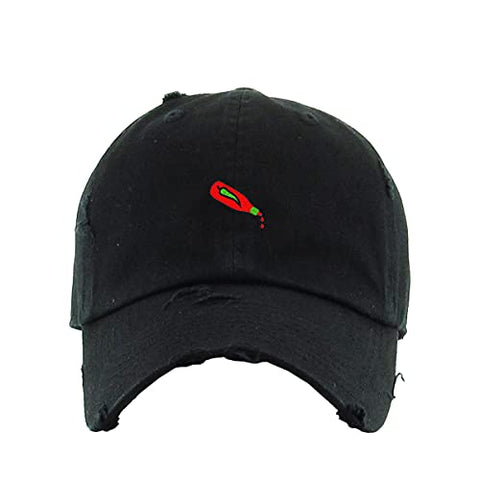 Hot Sauce Bottle Vintage Baseball Cap Embroidered Cotton Adjustable Distressed Dad Hat