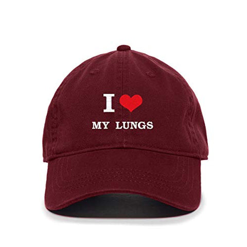 I Love My Lungs Baseball Cap Embroidered Cotton Adjustable Dad Hat