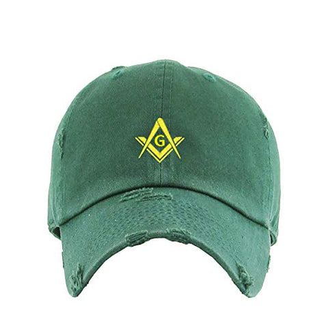 Masonic Symbol Vintage Baseball Cap Embroidered Cotton Adjustable Distressed Dad Hat