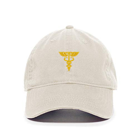 Caduceus Baseball Cap Embroidered Cotton Adjustable Dad Hat