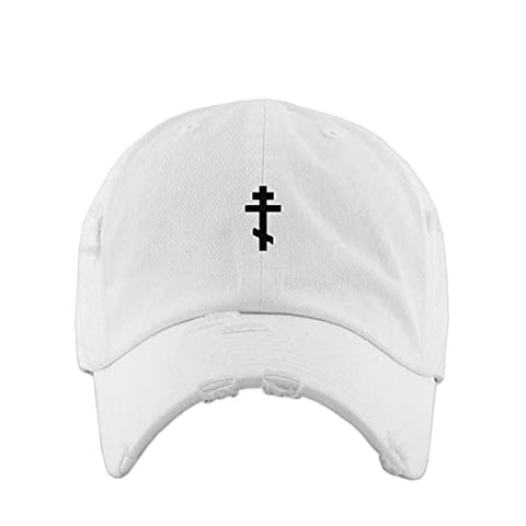 Russian Orthodox Cross Vintage Baseball Cap Embroidered Cotton Adjustable Distressed Dad Hat