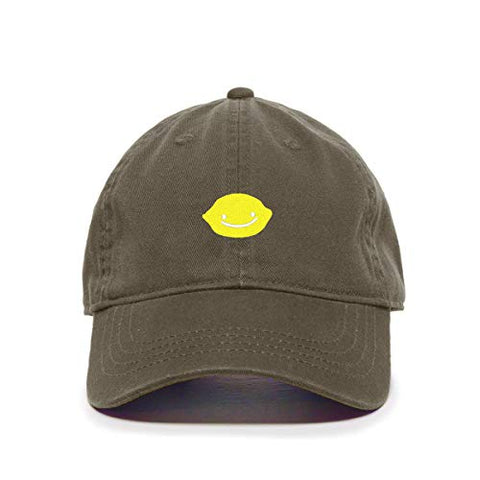 Smiling Lemon Baseball Cap Embroidered Cotton Adjustable Dad Hat