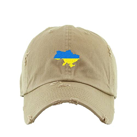 Ukraine Map Vintage Baseball Cap Embroidered Cotton Adjustable Distressed Dad Hat