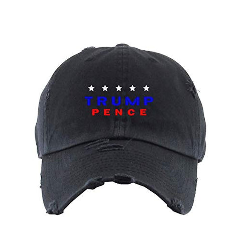 Trump Pence Vintage Baseball Cap Embroidered Cotton Adjustable Distressed Dad Hat