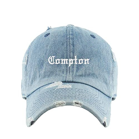 Compton Vintage Baseball Cap Embroidered Cotton Adjustable Distressed Dad Hat