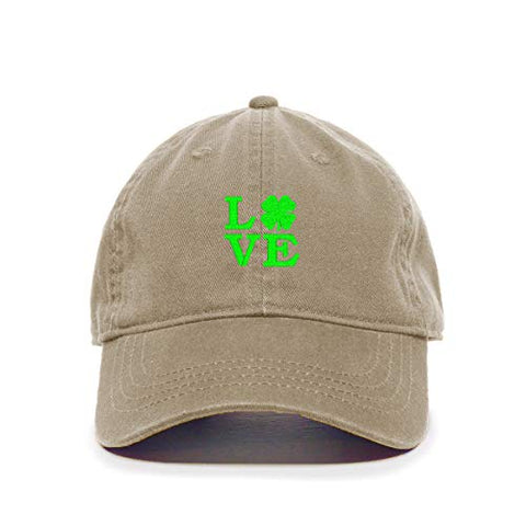 Love Shamrock Baseball Cap Embroidered Cotton Adjustable Dad Hat