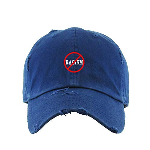 No Racism Vintage Baseball Cap Embroidered Cotton Adjustable Distressed Dad Hat