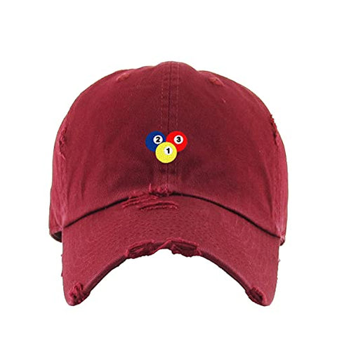Billiard Balls Vintage Baseball Cap Embroidered Cotton Adjustable Distressed Dad Hat