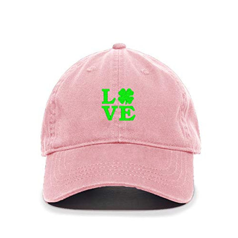 Love Shamrock Baseball Cap Embroidered Cotton Adjustable Dad Hat