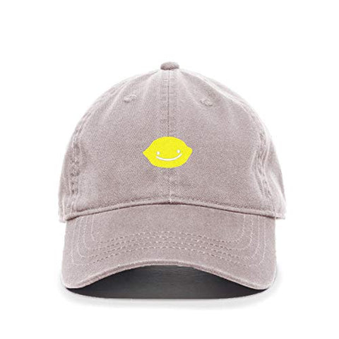 Smiling Lemon Baseball Cap Embroidered Cotton Adjustable Dad Hat