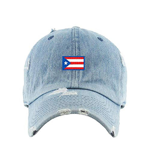 Puerto Rico Flag Vintage Baseball Cap Embroidered Cotton Adjustable Distressed Dad Hat