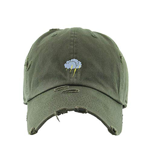 Storm Cloud Vintage Baseball Cap Embroidered Cotton Adjustable Distressed Dad Hat