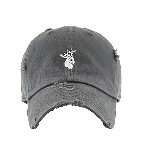 Jackalope Vintage Baseball Cap Embroidered Cotton Adjustable Distressed Dad Hat