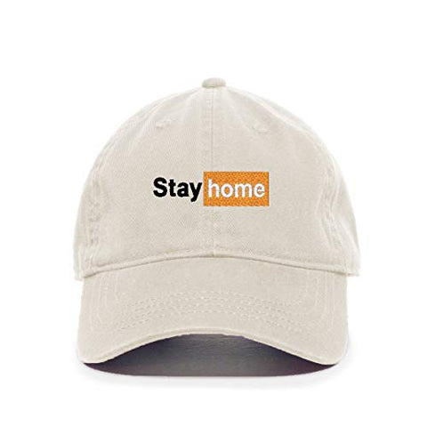 Stay Home Baseball Cap Embroidered Cotton Adjustable Dad Hat