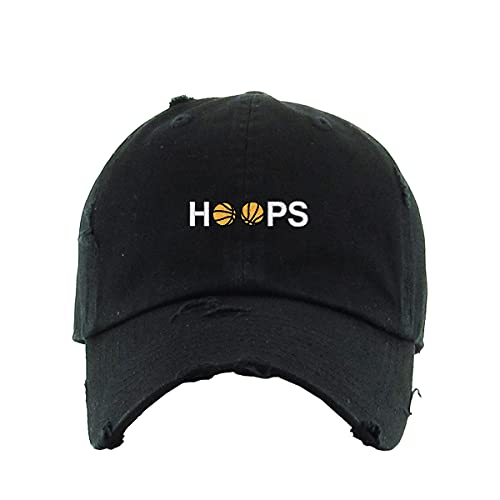 Hoops Basketball Vintage Baseball Cap Embroidered Cotton Adjustable Distressed Dad Hat