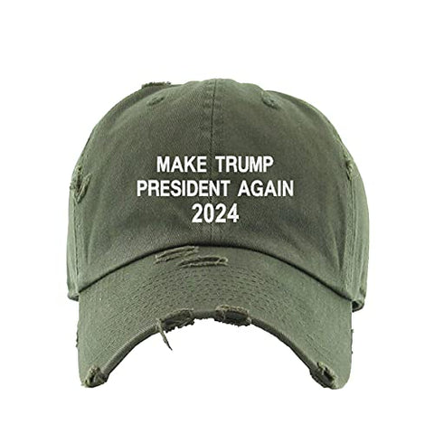 Make Trump President Again 2024 Vintage Baseball Cap Embroidered Cotton Adjustable Distressed Dad Hat