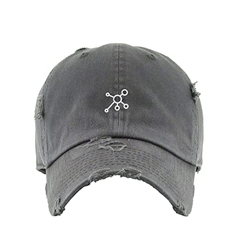 Molecule Vintage Baseball Cap Embroidered Cotton Adjustable Distressed Dad Hat