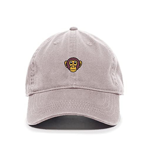 Chimpanzee Head Baseball Cap Embroidered Cotton Adjustable Dad Hat