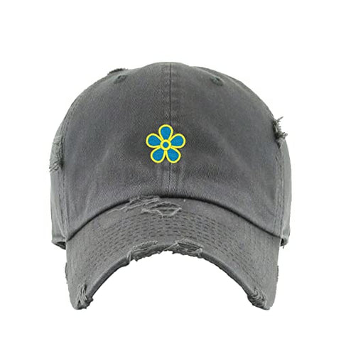 Forget Me Not Masonic Flower Vintage Baseball Cap Embroidered Cotton Adjustable Distressed Dad Hat