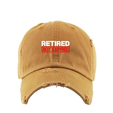 Retired Not Expired Vintage Baseball Cap Embroidered Cotton Adjustable Distressed Dad Hat