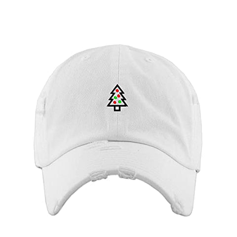 Christmas Tree Vintage Baseball Cap Embroidered Cotton Adjustable Distressed Dad Hat