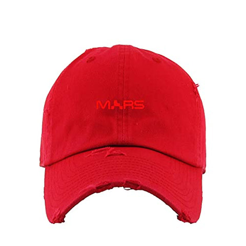 Mars Vintage Baseball Cap Embroidered Cotton Adjustable Distressed Dad Hat