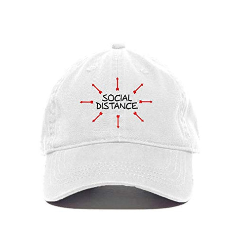 Social Distance Baseball Cap Embroidered Cotton Adjustable Dad Hat