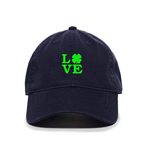 Love Shamrock Baseball Cap Embroidered Cotton Adjustable Dad Hat