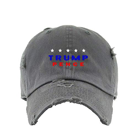 Trump Pence Vintage Baseball Cap Embroidered Cotton Adjustable Distressed Dad Hat