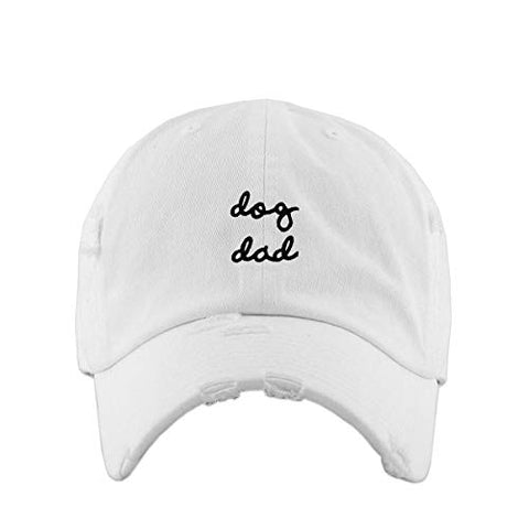 Dog Dad Vintage Baseball Cap Embroidered Cotton Adjustable Distressed Dad Hat