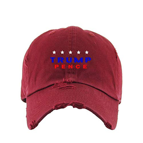 Trump Pence Vintage Baseball Cap Embroidered Cotton Adjustable Distressed Dad Hat