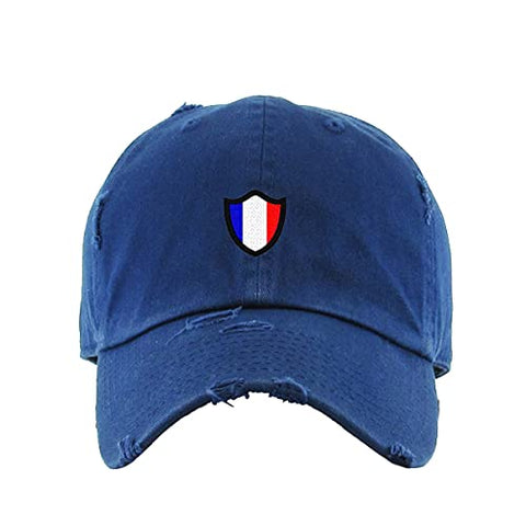 France French Flag Vintage Baseball Cap Embroidered Cotton Adjustable Distressed Dad Hat