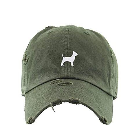 Chihuahua Vintage Baseball Cap Embroidered Cotton Adjustable Distressed Dad Hat