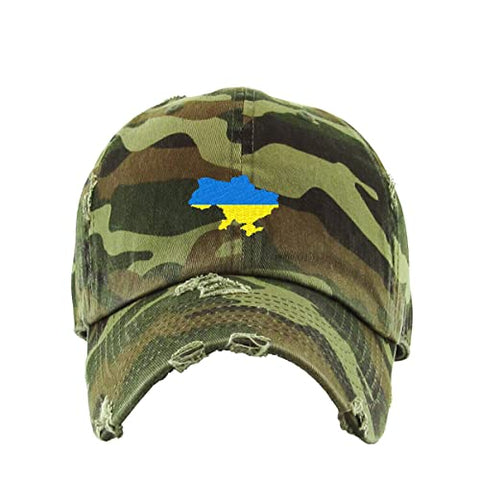 Ukraine Map Vintage Baseball Cap Embroidered Cotton Adjustable Distressed Dad Hat