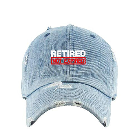 Retired Not Expired Vintage Baseball Cap Embroidered Cotton Adjustable Distressed Dad Hat