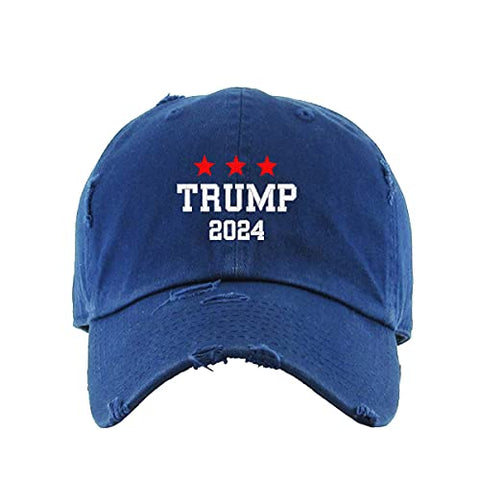 Trump 2024 Vintage Baseball Cap Embroidered Cotton Adjustable Distressed Dad Hat