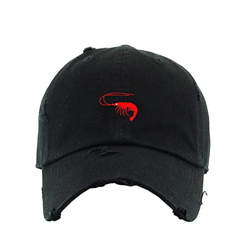 Shrimp Vintage Baseball Cap Embroidered Cotton Adjustable Distressed Dad Hat