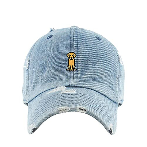 Golden Retriever Dog Vintage Baseball Cap Embroidered Cotton Adjustable Distressed Dad Hat