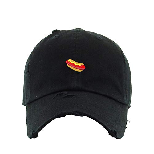 Hotdog Sandwich Vintage Baseball Cap Embroidered Cotton Adjustable Distressed Dad Hat