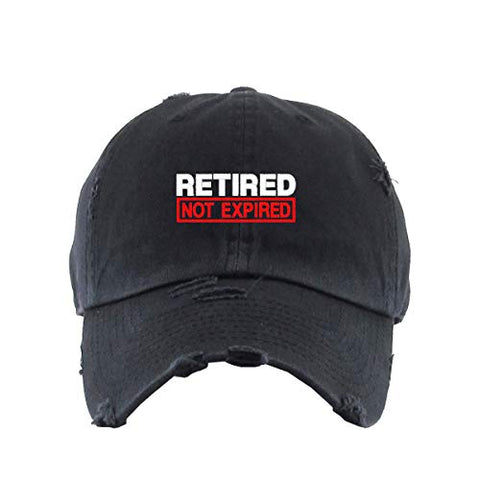 Retired Not Expired Vintage Baseball Cap Embroidered Cotton Adjustable Distressed Dad Hat