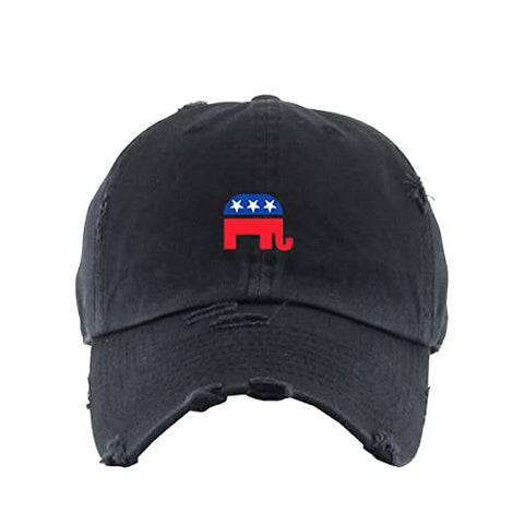 Republican Elephant Vintage Baseball Cap Embroidered Cotton Adjustable Distressed Dad Hat