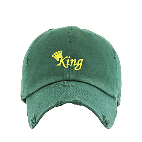 King Vintage Baseball Cap Embroidered Cotton Adjustable Distressed Dad Hat