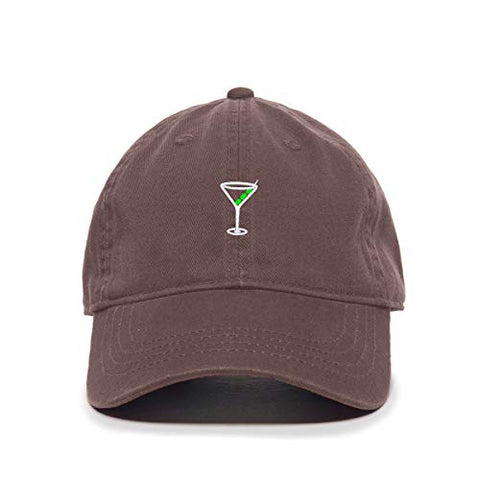 Martini Glass with Olive Baseball Cap Embroidered Cotton Adjustable Dad Hat