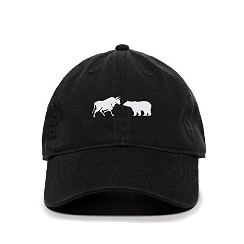 Bull and Bear Market Baseball Cap Embroidered Cotton Adjustable Dad Hat