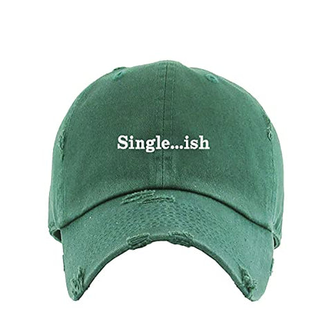 Singleish Vintage Baseball Cap Embroidered Cotton Adjustable Distressed Dad Hat