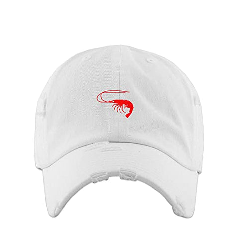 Shrimp Vintage Baseball Cap Embroidered Cotton Adjustable Distressed Dad Hat