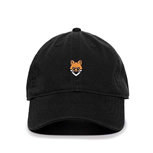 Fox Head Baseball Cap Embroidered Cotton Adjustable Dad Hat